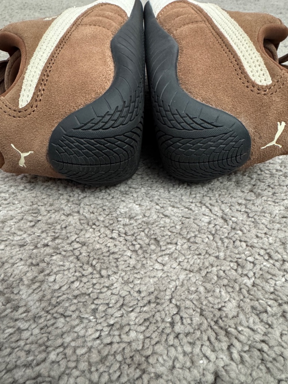 Puma Brown and White Suede Sneakers - Picture 7 of 9